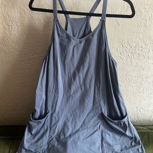 Blue athletic dress with shorts attached